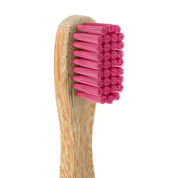 Eco spazzolino da denti di bambù con setole rosa