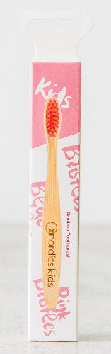 Eco spazzolino da denti per Bambini - di bambù con setole rosa
